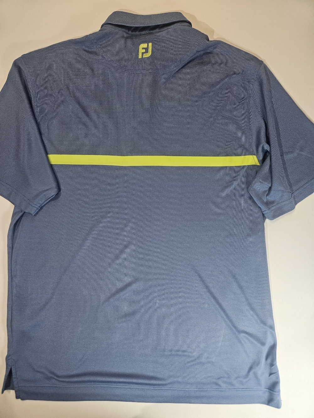 Footjoy Golf Polo Shirt Mens Large Blue Yellow Stripe The Honda Classic Preppy - Picture 2 of 7